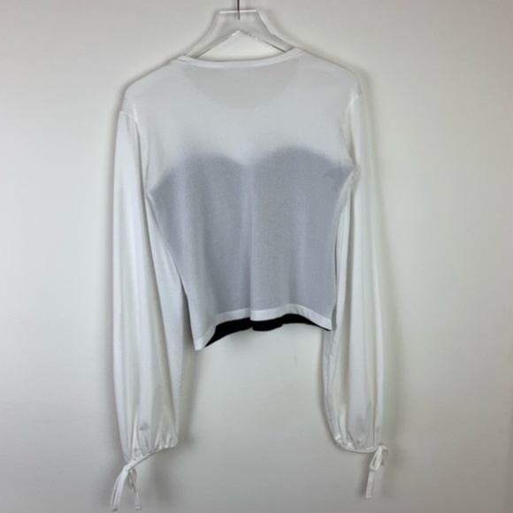 Zara | Tops | Zara Vegan Leather Corset Mesh Sleeve Top Medium | Poshmark